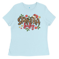Baby Blue santa baby Ladies Tee - MaliasSmallBusiness