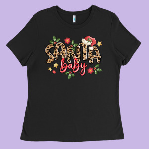 Santa Baby Ladies Tee Designed By Maliassmallbusiness