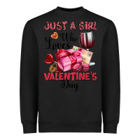 Black just a girl who loves valentine's day Heavyweight Sweatshirt - OliviaCreatesArt