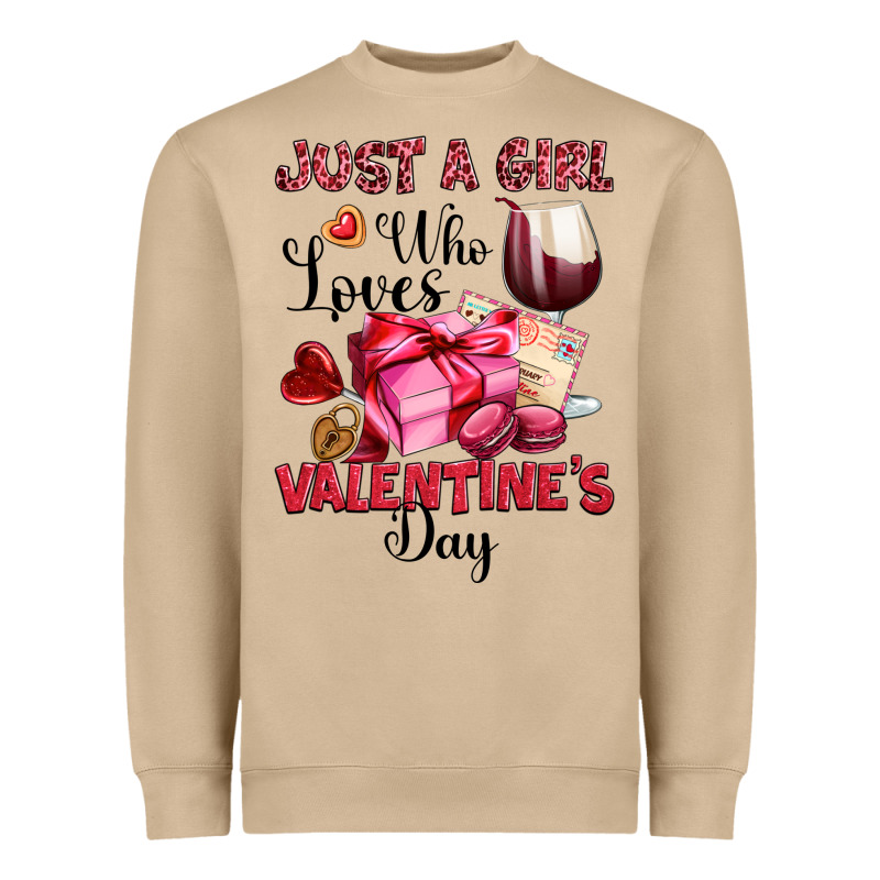 Just A Girl Who Loves Valentine's Day Heavyweight Sweatshirt by OliviaCreatesArt | Teevron