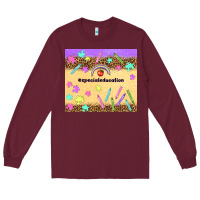 Burgundy special education teacher Long Sleeve Tee - TumblerDesignByShophia