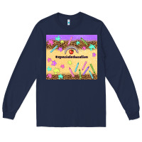 Navy special education teacher Long Sleeve Tee - TumblerDesignByShophia