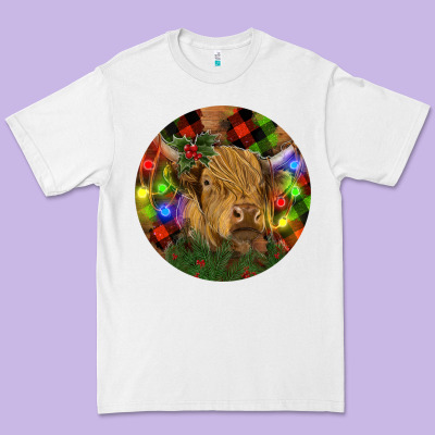 Brown Cow Christmas Premium Tee Designed By Ranaportraitstore