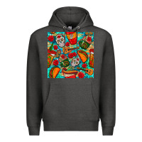 Charcoal Heather hispanic heritage month coffee cups and taco with glitter and leopard  Premium Hoodie - BundleAndBundleShop