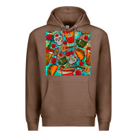 Chestnut hispanic heritage month coffee cups and taco with glitter and leopard  Premium Hoodie - BundleAndBundleShop