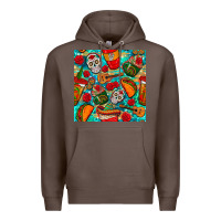 Coffee hispanic heritage month coffee cups and taco with glitter and leopard  Premium Hoodie - BundleAndBundleShop