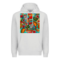 Dove Grey hispanic heritage month coffee cups and taco with glitter and leopard  Premium Hoodie - BundleAndBundleShop