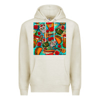 Oatmeal Heather hispanic heritage month coffee cups and taco with glitter and leopard  Premium Hoodie - BundleAndBundleShop
