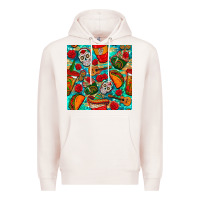 Pale Pink hispanic heritage month coffee cups and taco with glitter and leopard  Premium Hoodie - BundleAndBundleShop