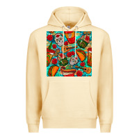 Pina Colada hispanic heritage month coffee cups and taco with glitter and leopard  Premium Hoodie - BundleAndBundleShop