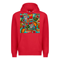 Red hispanic heritage month coffee cups and taco with glitter and leopard  Premium Hoodie - BundleAndBundleShop