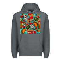 Rock hispanic heritage month coffee cups and taco with glitter and leopard  Premium Hoodie - BundleAndBundleShop