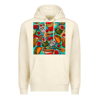 Sandshell hispanic heritage month coffee cups and taco with glitter and leopard  Premium Hoodie - BundleAndBundleShop