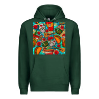 Sports Green hispanic heritage month coffee cups and taco with glitter and leopard  Premium Hoodie - BundleAndBundleShop