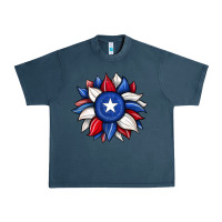 Midnight Navy sunflower texas flag 2 Urban Heavy Tee - JahusDesignShop