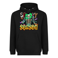 Black Spooky Season Heavyweight Hoodie - CowhideDigitalArt