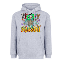 Heather Grey Spooky Season Heavyweight Hoodie - CowhideDigitalArt