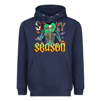 Navy Spooky Season Heavyweight Hoodie - CowhideDigitalArt