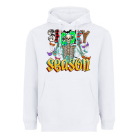White Spooky Season Heavyweight Hoodie - CowhideDigitalArt