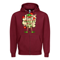 Burgundy im the chatty elf Zipper Hoodie - FaDigitalArtStudio