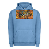 Pigment Pebble Blue texas map bull skull sunflower leopard licence plate Urban Hoodie - Artiststas