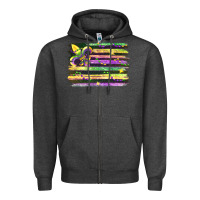 Charcoal Heather mardi gras Zipper Hoodie - FaDigitalArtStudio