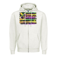 Oatmeal Heather mardi gras Zipper Hoodie - FaDigitalArtStudio