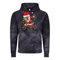 Cloud Black Dabbing Santa Christmas Tree Lights Vintage Hoodie - tuanDangUi