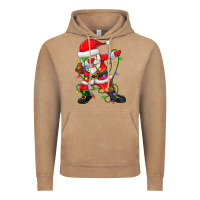 Vintage Coffee Dabbing Santa Christmas Tree Lights Vintage Hoodie - tuanDangUi