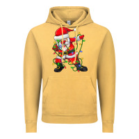 Vintage Mustard Dabbing Santa Christmas Tree Lights Vintage Hoodie - tuanDangUi