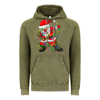 Vintage Olive Dabbing Santa Christmas Tree Lights Vintage Hoodie - tuanDangUi