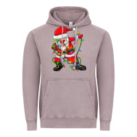 Vintage Zinc Dabbing Santa Christmas Tree Lights Vintage Hoodie - tuanDangUi