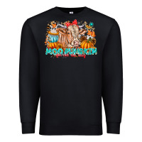 Black Moo Pumpkin Get Out The Way Premium Sweatshirt - CowhideDigitalArt