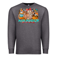 Charcoal Heather Moo Pumpkin Get Out The Way Premium Sweatshirt - CowhideDigitalArt
