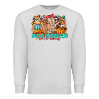 Dove Grey Moo Pumpkin Get Out The Way Premium Sweatshirt - CowhideDigitalArt