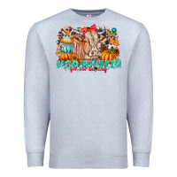 Heather Grey Moo Pumpkin Get Out The Way Premium Sweatshirt - CowhideDigitalArt