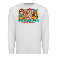 Oatmeal Heather Moo Pumpkin Get Out The Way Premium Sweatshirt - CowhideDigitalArt