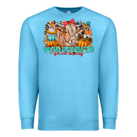 Ocean Blue Moo Pumpkin Get Out The Way Premium Sweatshirt - CowhideDigitalArt