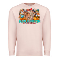 Pale Pink Moo Pumpkin Get Out The Way Premium Sweatshirt - CowhideDigitalArt
