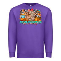 Purple Moo Pumpkin Get Out The Way Premium Sweatshirt - CowhideDigitalArt
