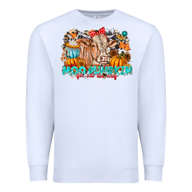 Moo Pumpkin Get Out The Way Premium Sweatshirt by CowhideDigitalArt | Teevron
