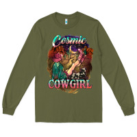 Army Green Cosmic Cowgirl Long Sleeve Tee - HowdyJamesFarm