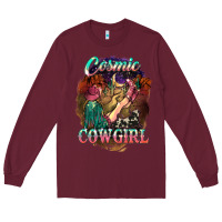 Burgundy Cosmic Cowgirl Long Sleeve Tee - HowdyJamesFarm