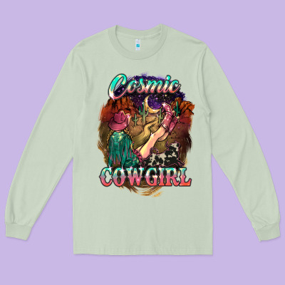 Cosmic Cowgirl Long Sleeve Tee Designed By Howdyjamesfarm