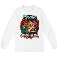 White Cosmic Cowgirl Long Sleeve Tee - HowdyJamesFarm
