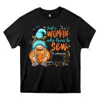 Black just a woman who loves to sew Heavy Core Tee - NancyCooperArtShop