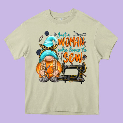 Just A Woman Who Loves To Sew Heavy Core Tee Designed By Nancycooperartshop