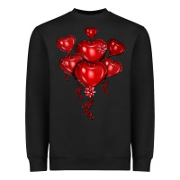 Black heart balloons olivia Heavyweight Sweatshirt - OliviaCreatesArt