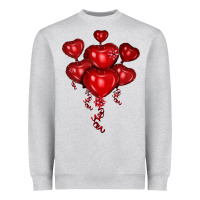 Heather Grey heart balloons olivia Heavyweight Sweatshirt - OliviaCreatesArt