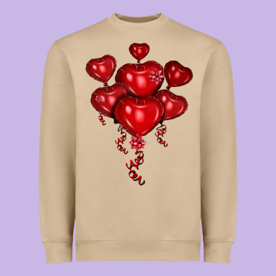 Heart Balloons Olivia Heavyweight Sweatshirt Designed By Oliviacreatesart